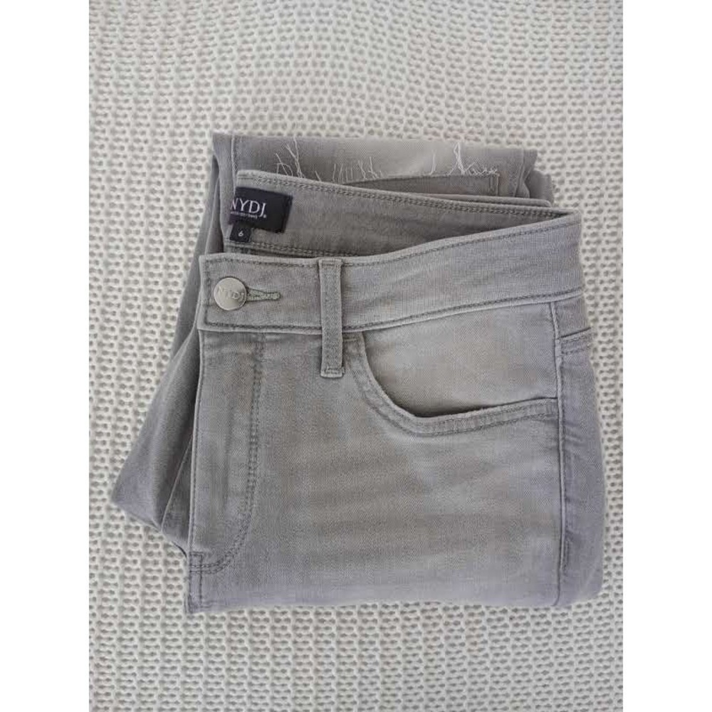 NYDJ Ami Lift Tuck Tech Skinny Jeans Grey Raw Hem Ankle Slit 28x29 Casual‎ Chic - Picture 9 of 9
